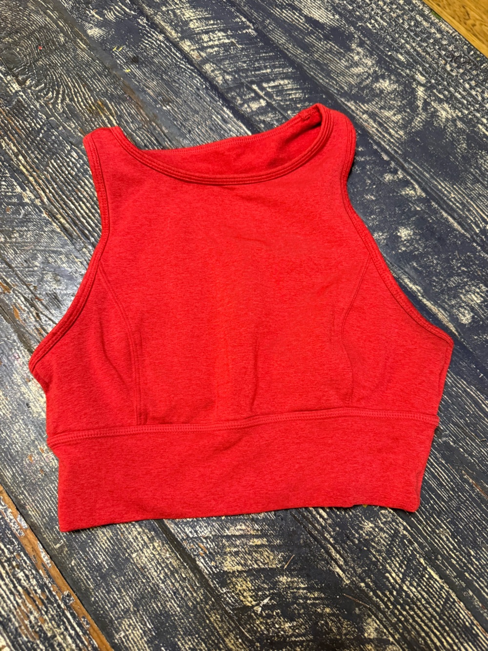 JoyLab Red High-Neck Ribbed Crop Top